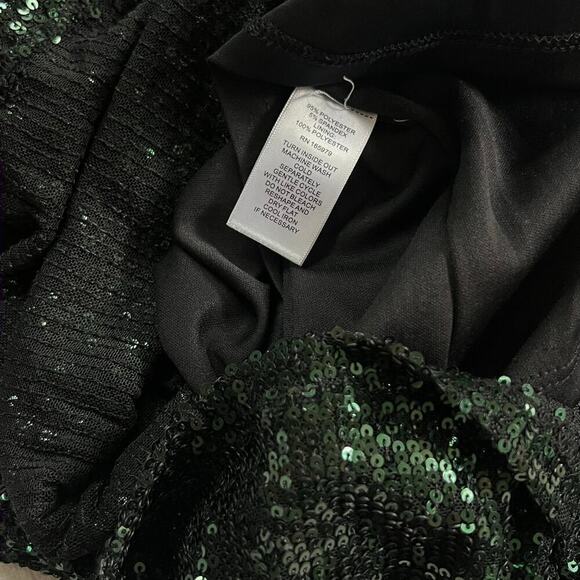 Cable & Gauge Green Sequin Dress Mini Medium M Short Sleeve for Special Ocassion - Picture 9 of 10